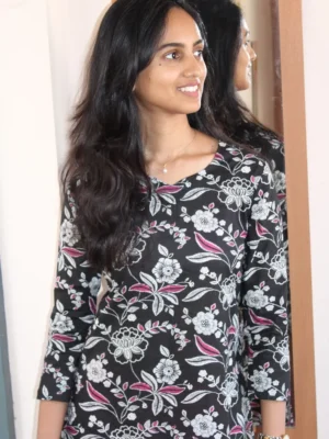 Black Floral Kurti