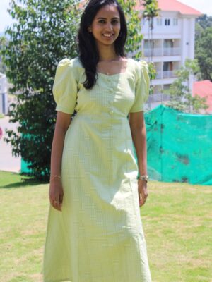 Checked Green Dress