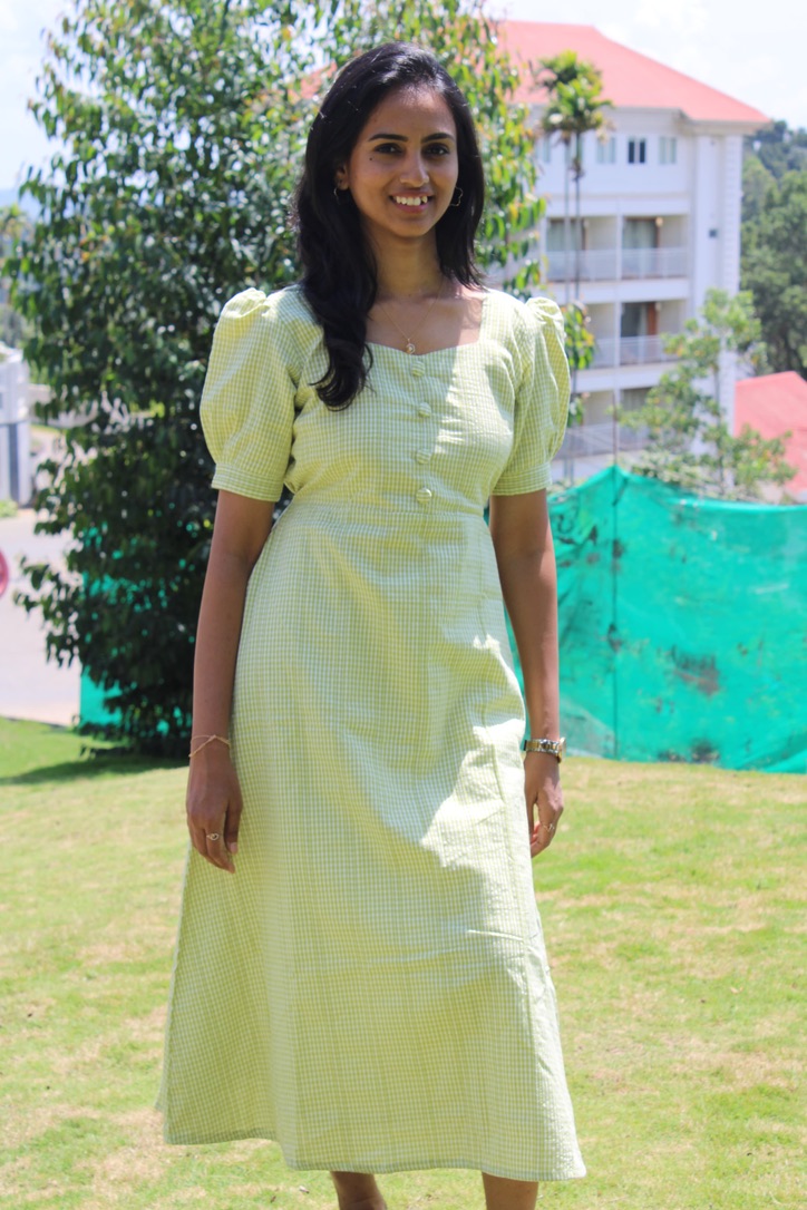 Checked Green Dress