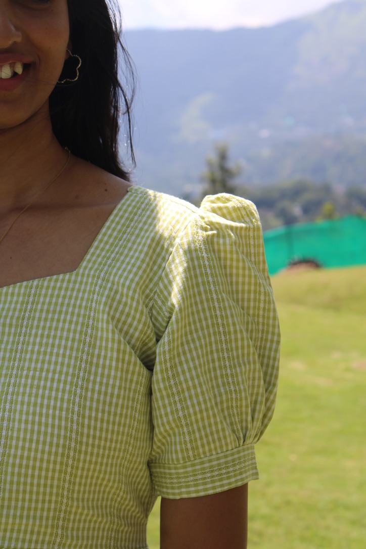 Checked Green Dress - Image 3
