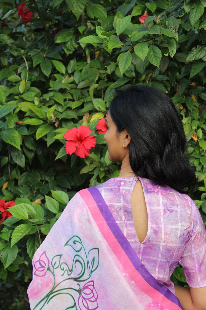 Lavender Linen Checked Set - Image 3