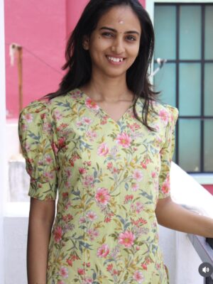 Pastel Green Floral Kurti