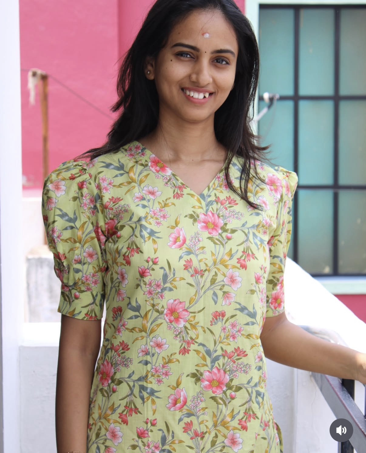 Pastel Green Floral Kurti