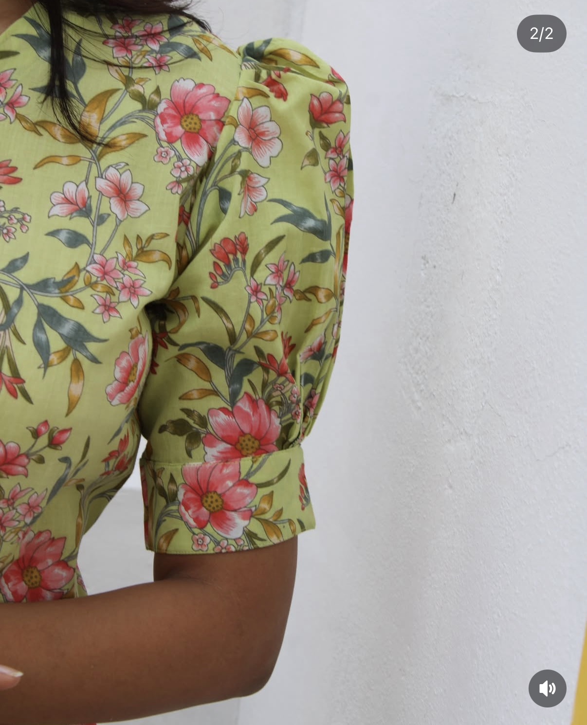 Pastel Green Floral Kurti - Image 2