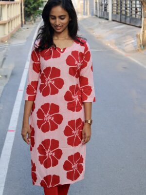 Cherry Blossom Stripe Kurti