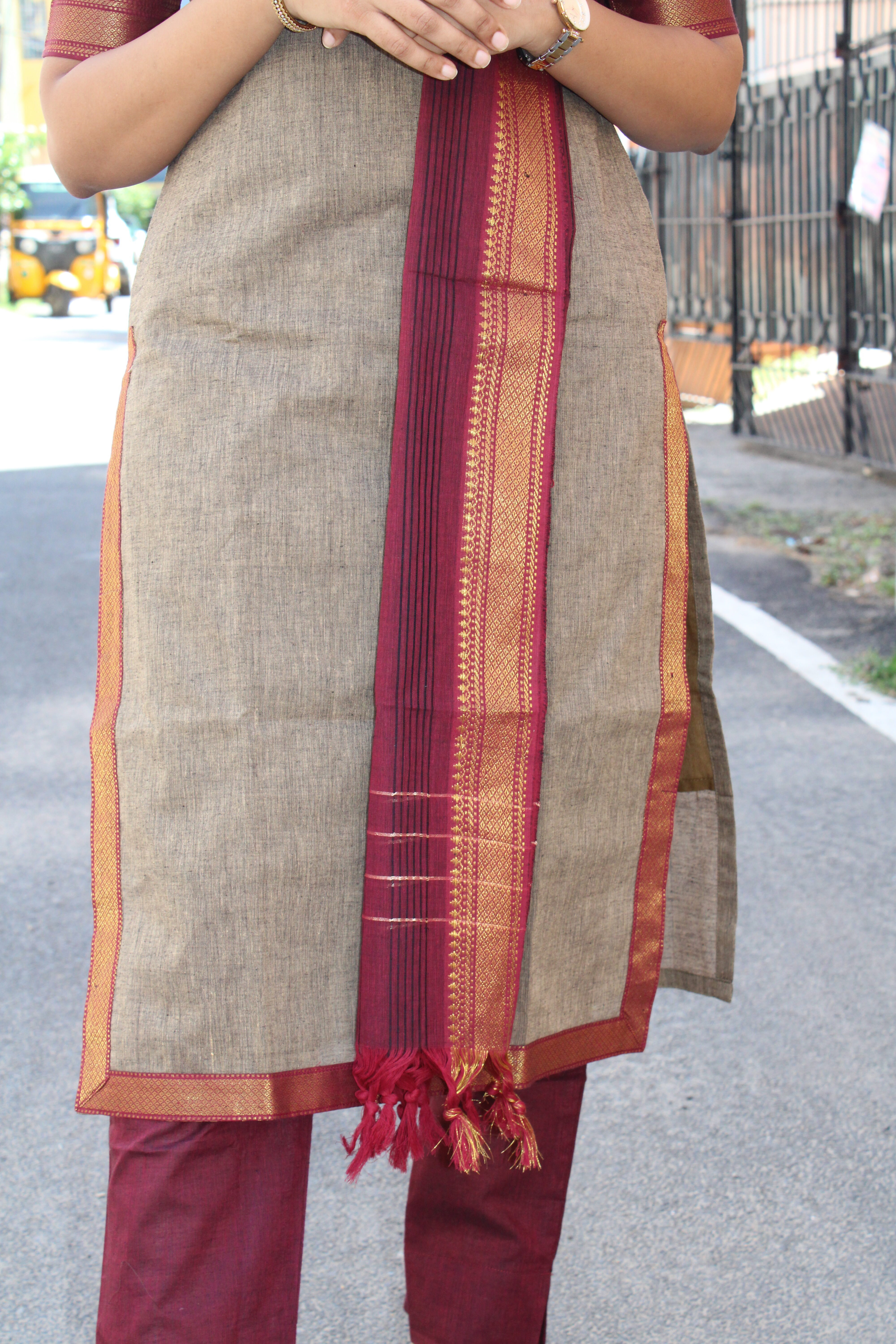 Maroon Heritage Salwar Set - Image 4