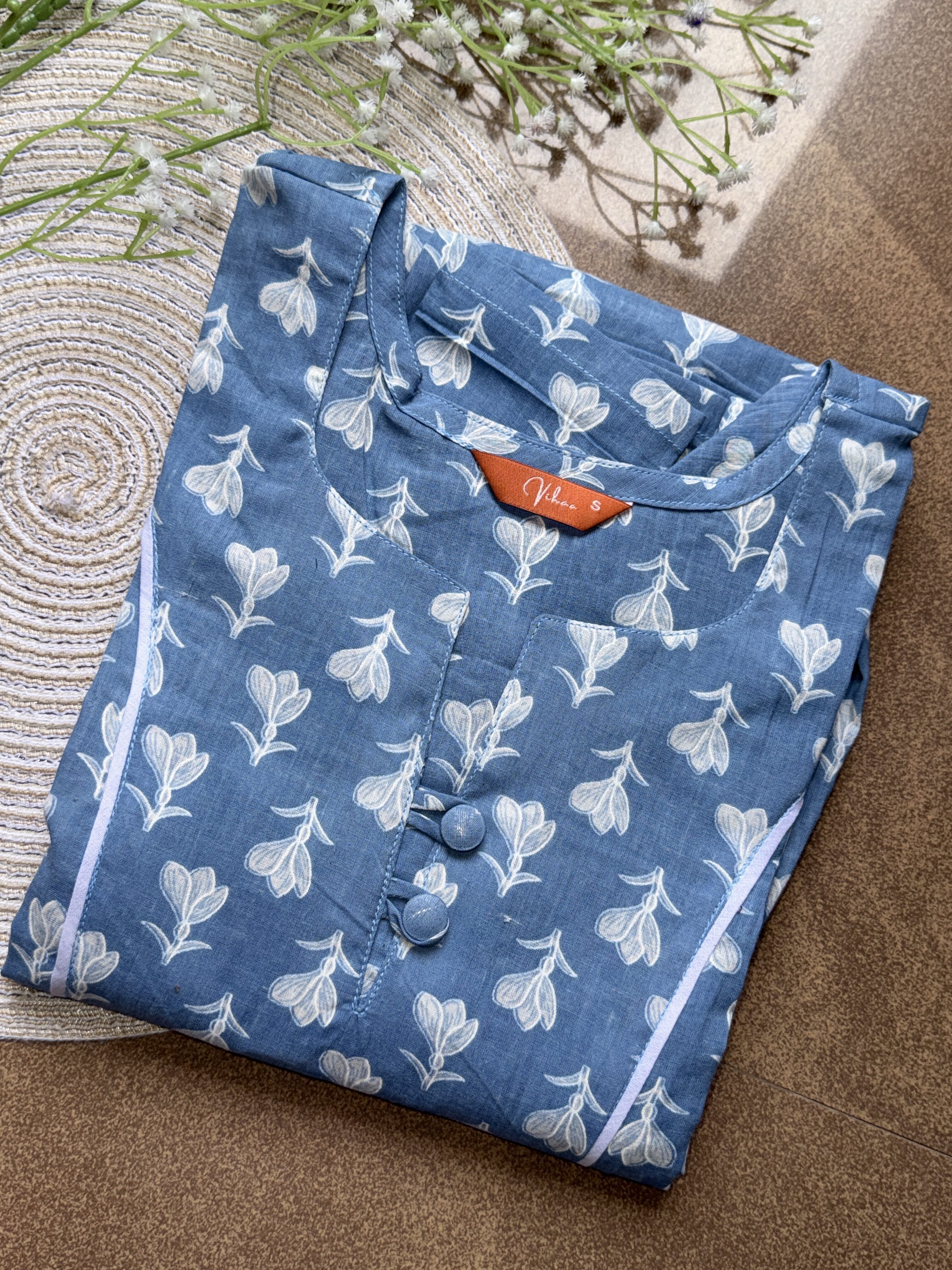 Denim Bloom Aline Kurta - Image 3