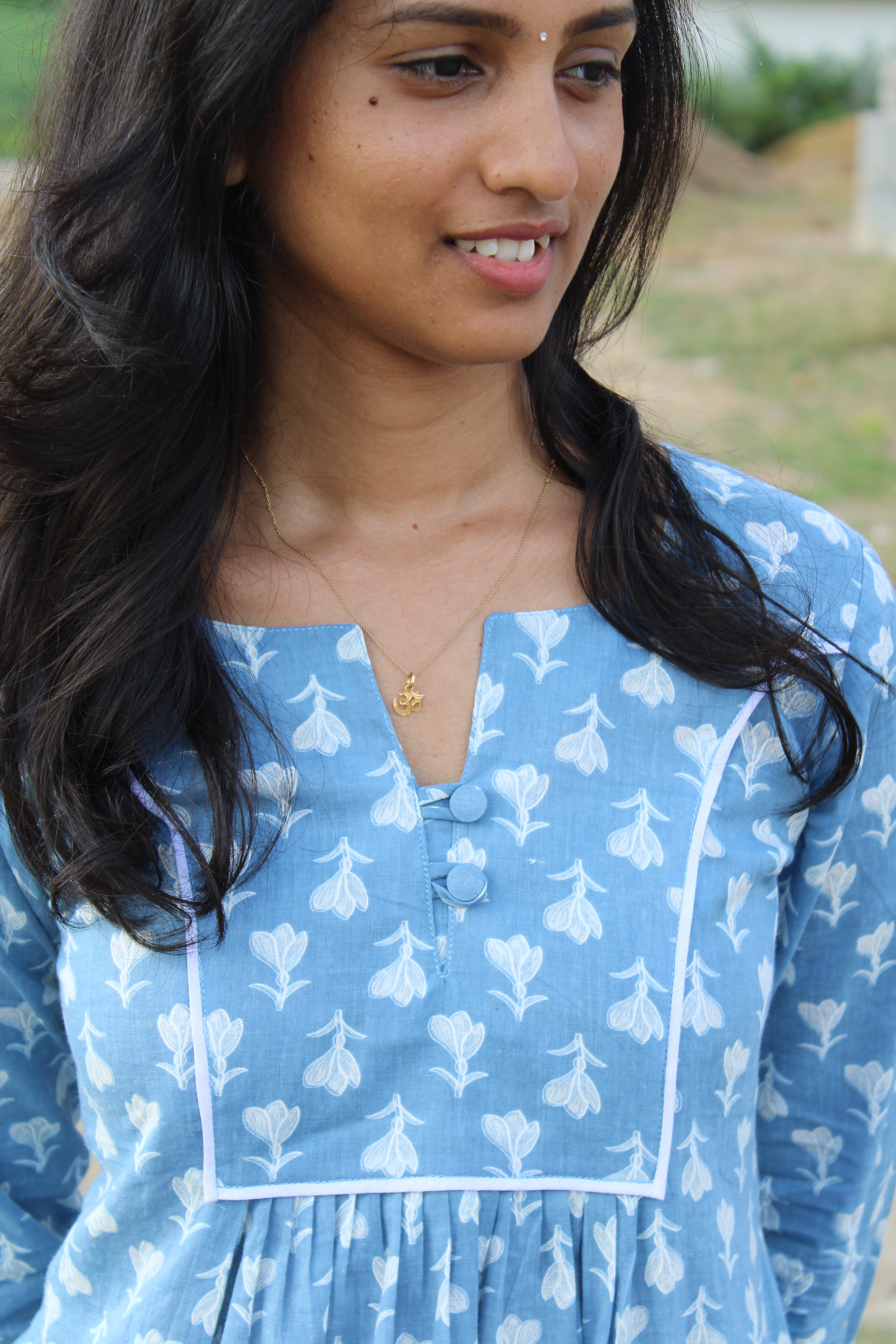 Denim Bloom Aline Kurta - Image 2
