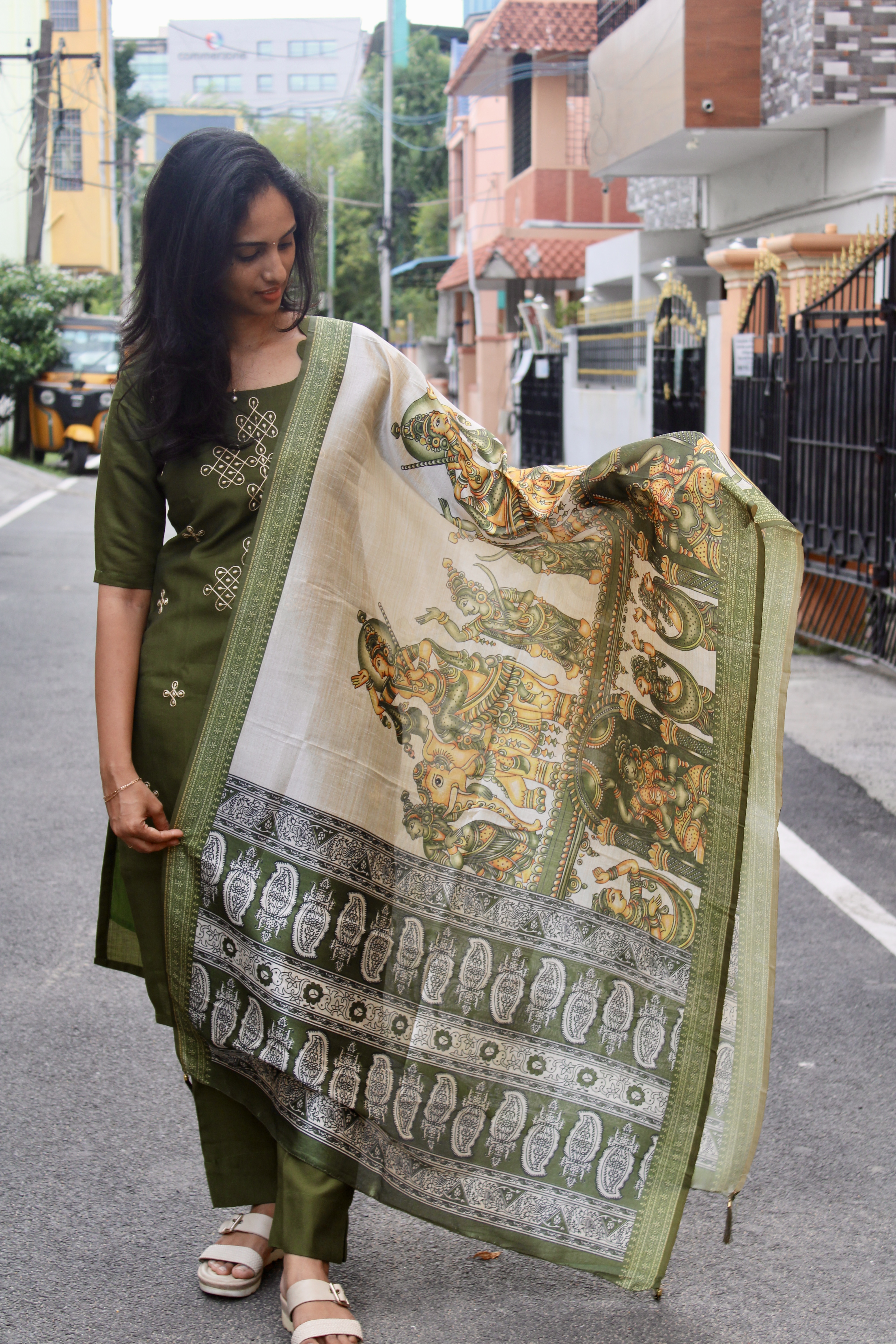 Mehandi Kolam Salwar Set - Image 2
