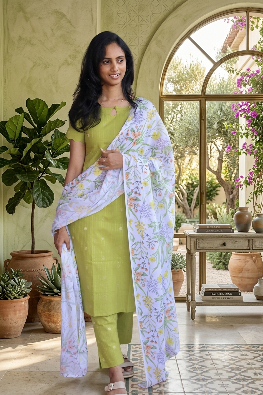 Olive Bloom Salwar Set
