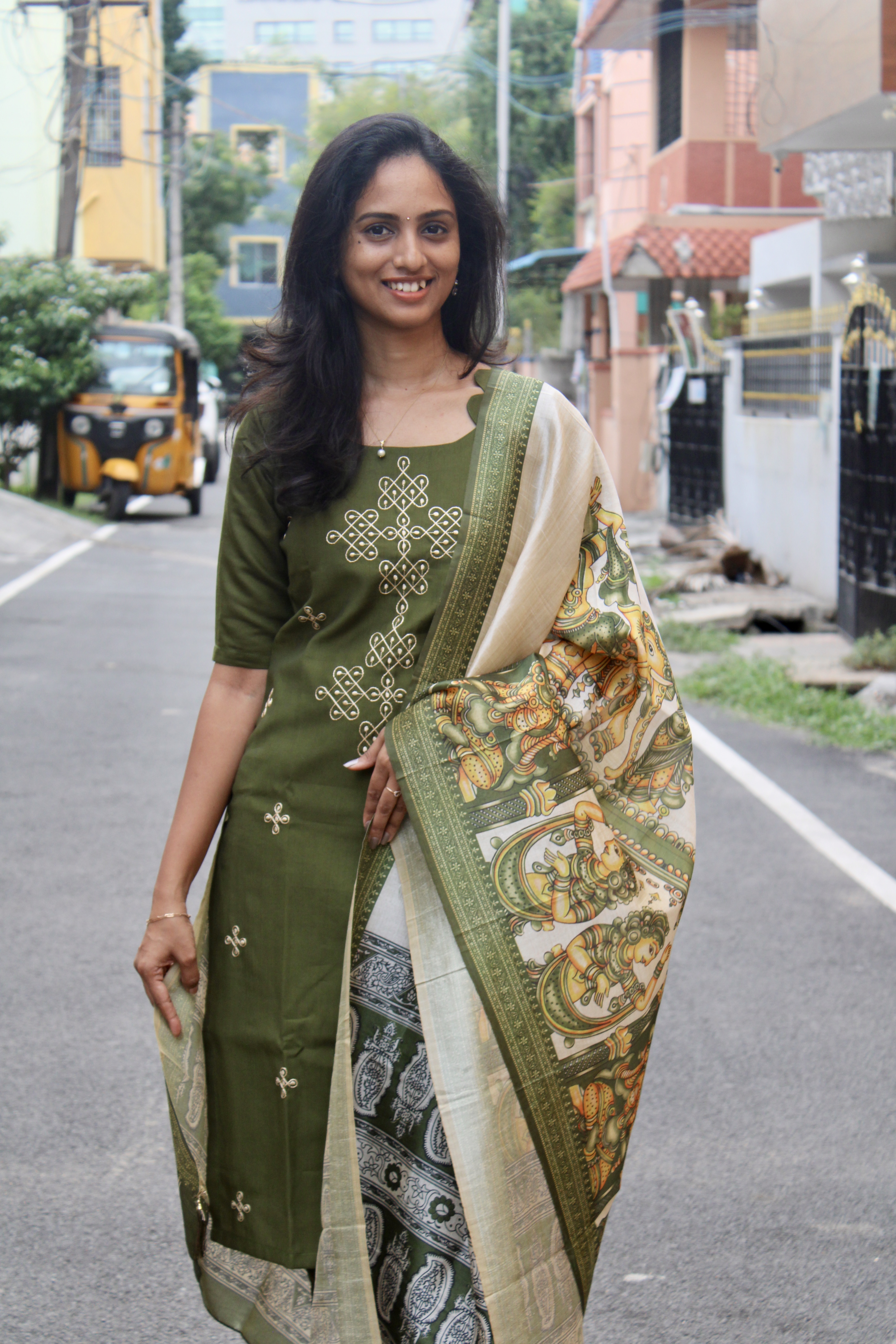Mehandi Kolam Salwar Set