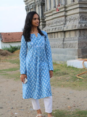 Denim Bloom Aline Kurta